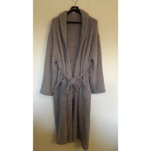 Barefoot Dreams CozyChic Knit Style 509 Adult Robe Belted Unisex Sz 3 Gray